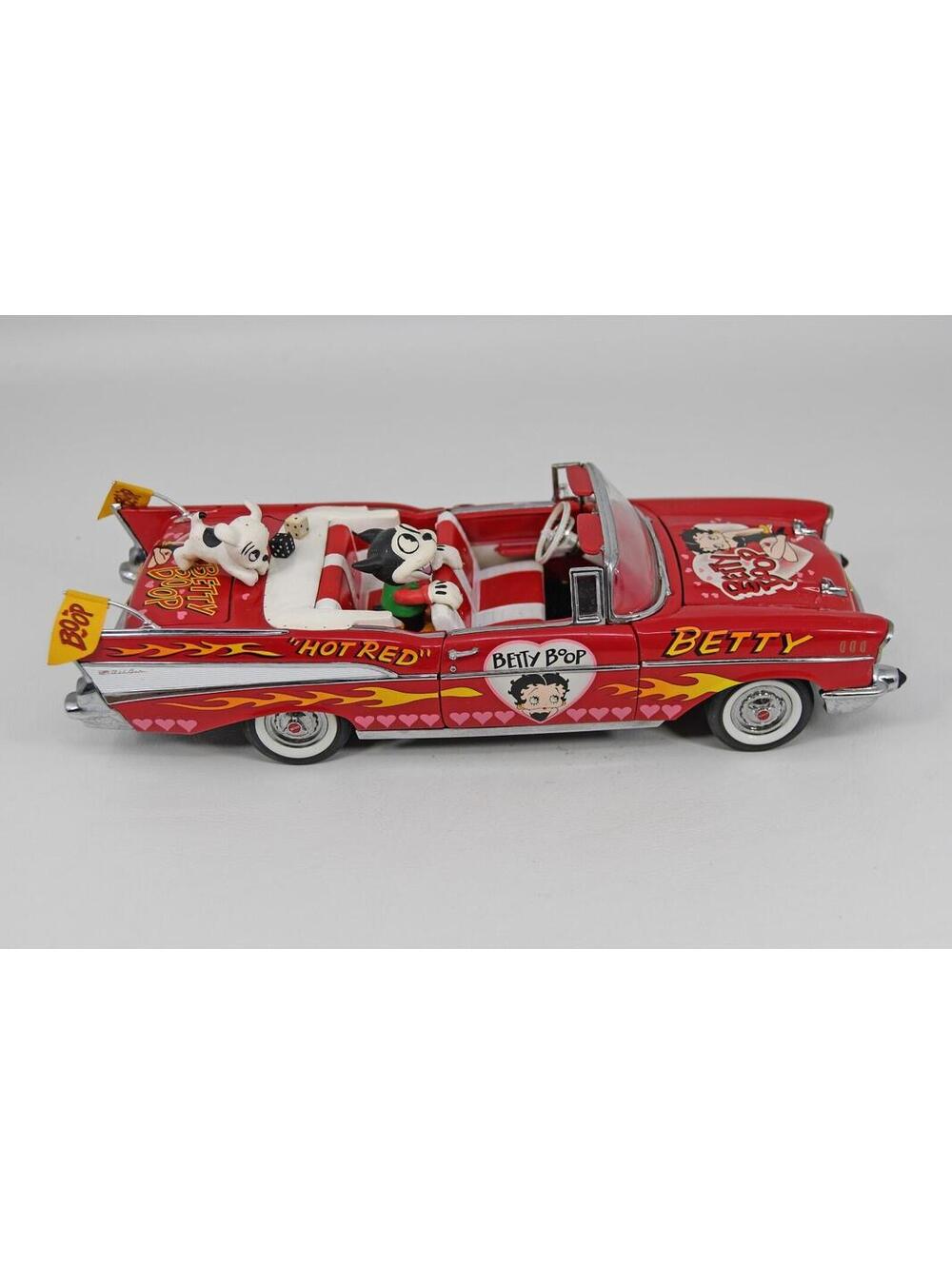 Rare 1999 Danbury Mint Betty Boop 1957 Hot Red Chevy Bel Air 1/24 Diecast AS IS